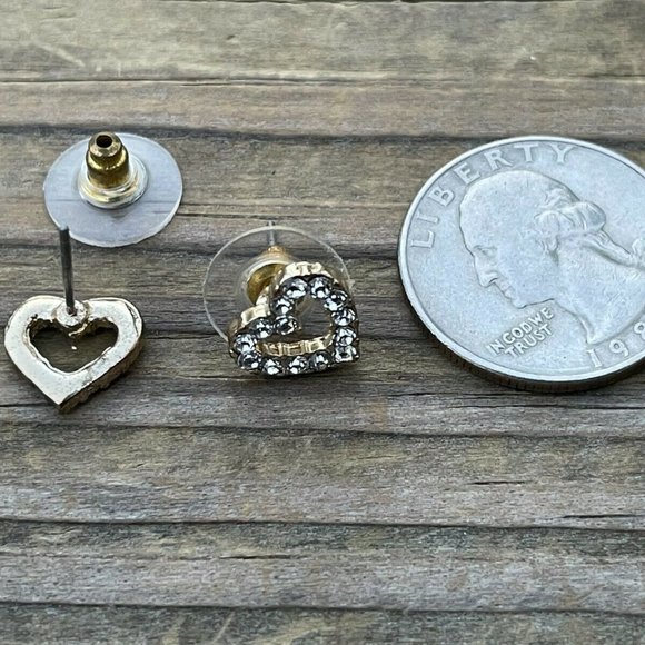 Betsey Johnson Earrings Valentines Day Gift Heart shape Earring Crystal Accent - Picture 9 of 12